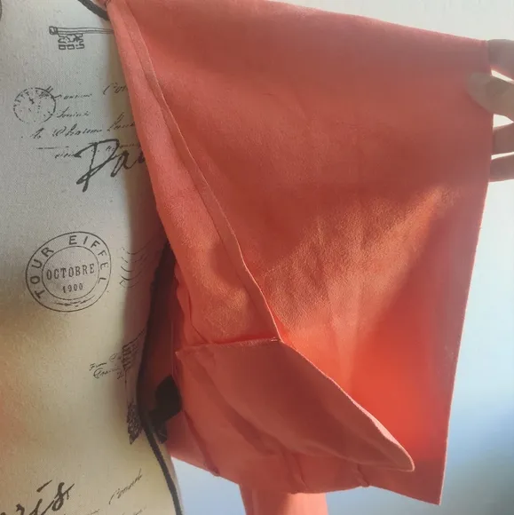 🆕 Bagatelle Bright coral Peach orange vegan faux leather drape-front jacket_XS