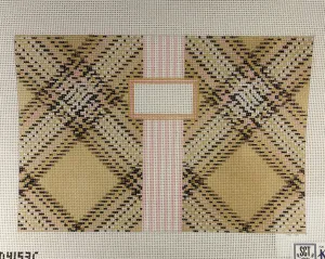 * SCT Designs KCD4153C Tartan Plaid Clutch- Cream