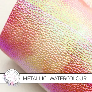 ⋅ Sunset ⋅ Metallic Watercolour Vegan Faux Leather ⋅ 0.6mm