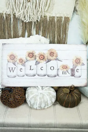 12 x 23.75 Sunflower 'Welcome' Light Up Wall Art