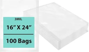 16X24 inches Vacuum Seal Bags for Food Packaging 3 Mil Co-Extruded
