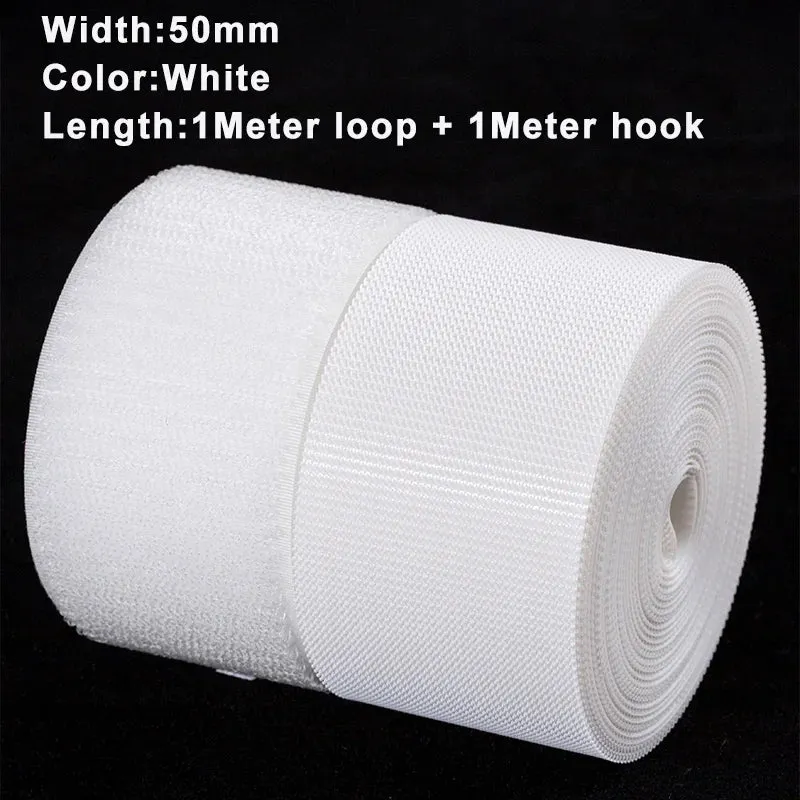 1M/Pairs Sew on Hook and Loop Tape Strips Non-Adhesive Fastener Tape Fabric Nylon Sticky Strips For Clothes DIY Crafts 20-100mm
