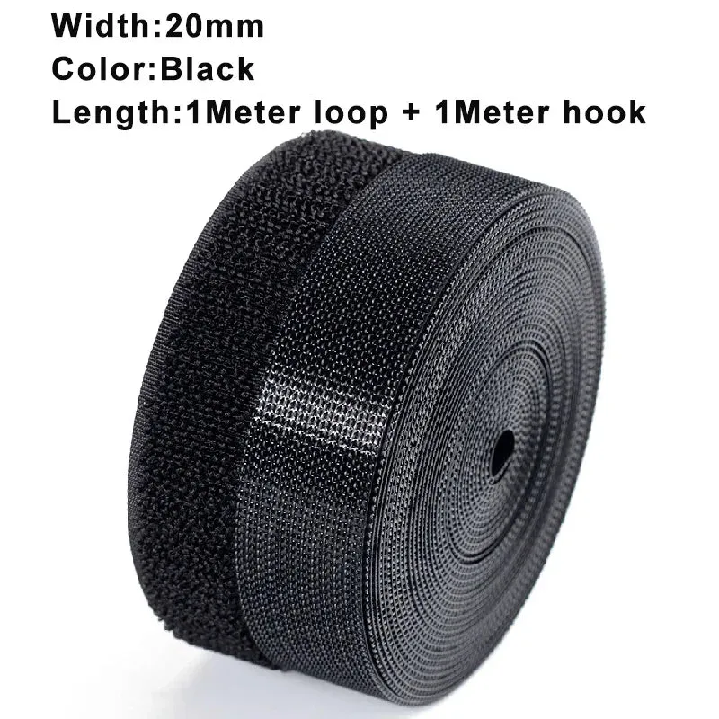 1M/Pairs Sew on Hook and Loop Tape Strips Non-Adhesive Fastener Tape Fabric Nylon Sticky Strips For Clothes DIY Crafts 20-100mm