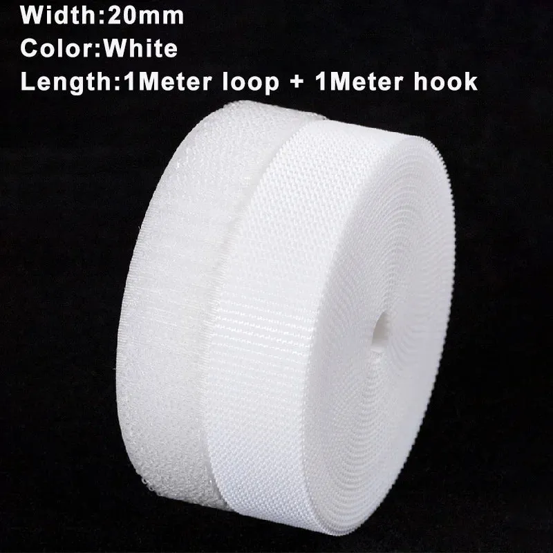 1M/Pairs Sew on Hook and Loop Tape Strips Non-Adhesive Fastener Tape Fabric Nylon Sticky Strips For Clothes DIY Crafts 20-100mm