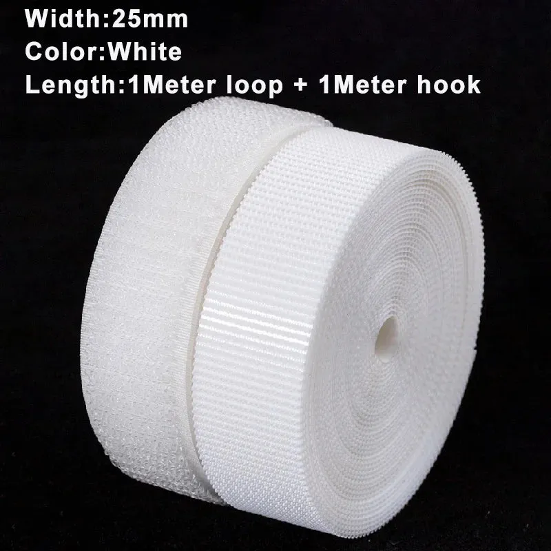 1M/Pairs Sew on Hook and Loop Tape Strips Non-Adhesive Fastener Tape Fabric Nylon Sticky Strips For Clothes DIY Crafts 20-100mm