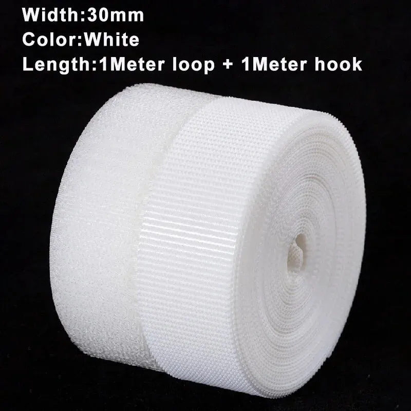 1M/Pairs Sew on Hook and Loop Tape Strips Non-Adhesive Fastener Tape Fabric Nylon Sticky Strips For Clothes DIY Crafts 20-100mm