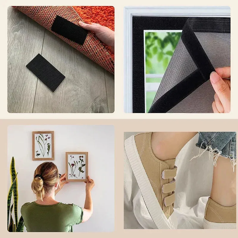 1M/Pairs Sew on Hook and Loop Tape Strips Non-Adhesive Fastener Tape Fabric Nylon Sticky Strips For Clothes DIY Crafts 20-100mm