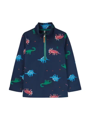[2y] Joules Dale Half-Zipped Sweatshirt - Dark Blue Dinos