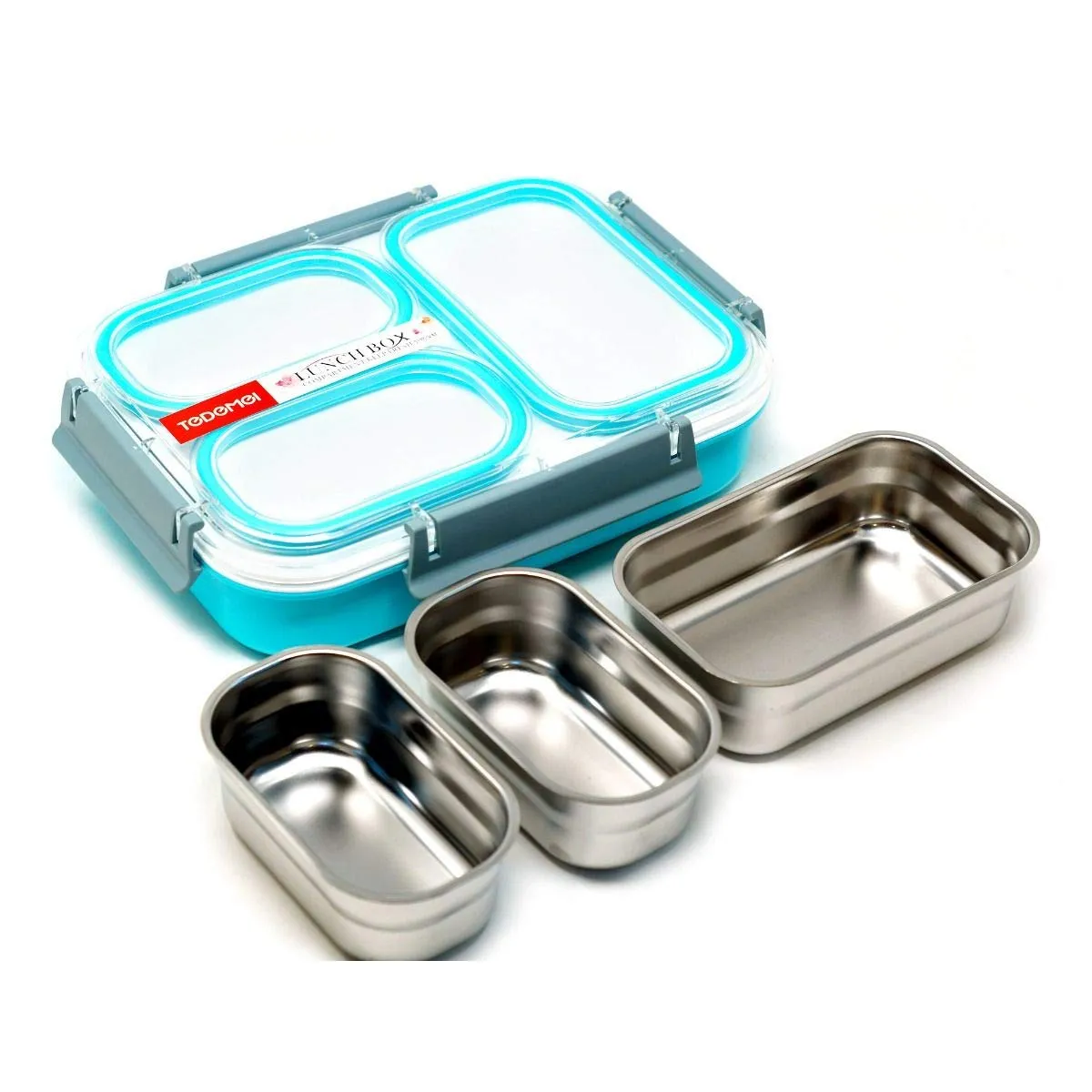 3 Compartment Stainless Steel Lunch Box