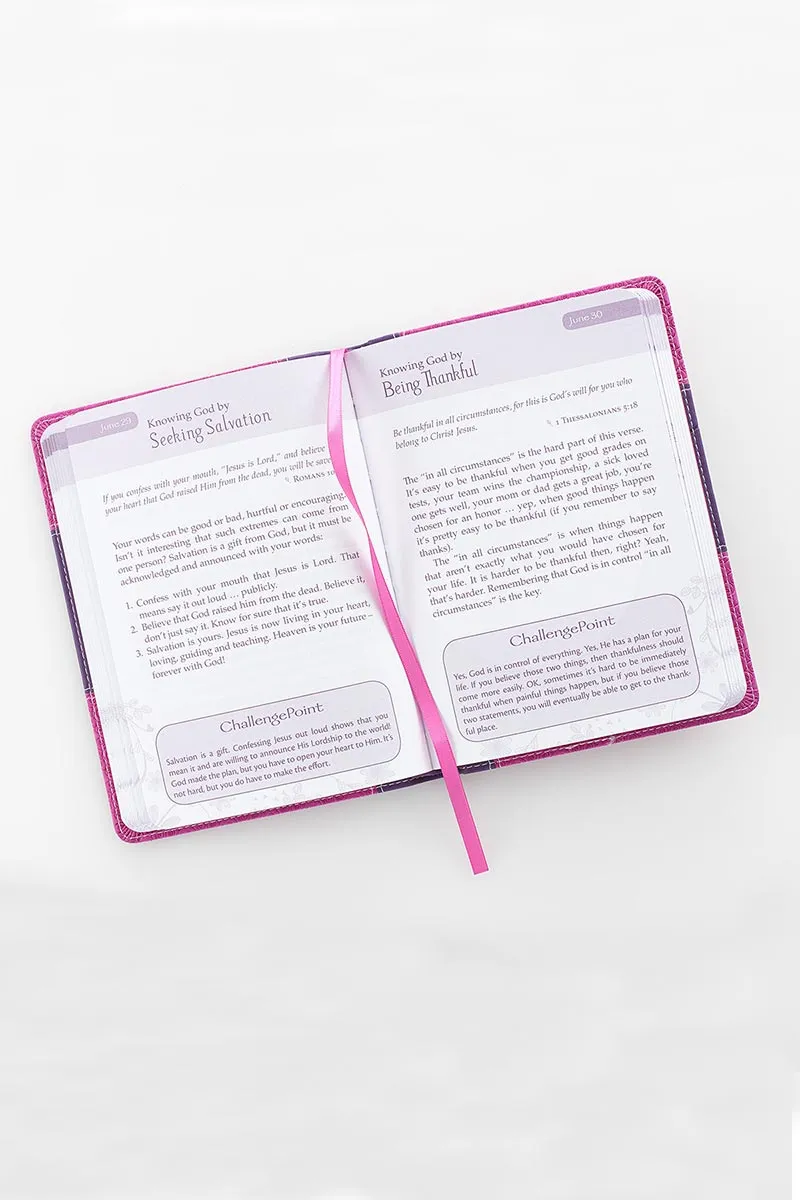 365 Days To Knowing God For Girls LuxLeather Book