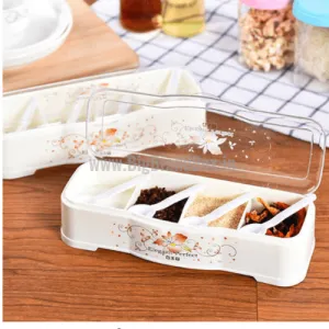 4 Compartment Spice Storage Container Rack