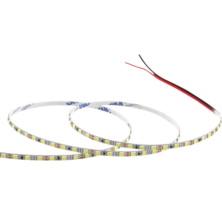 4mm Wide Super Slim DC 12V Dimmable SMD2835-600 Flexible LED Strips 10Watt/Meter 1000LM/M 120 LEDs Per Meter White FPCB Background  LED Tape Light