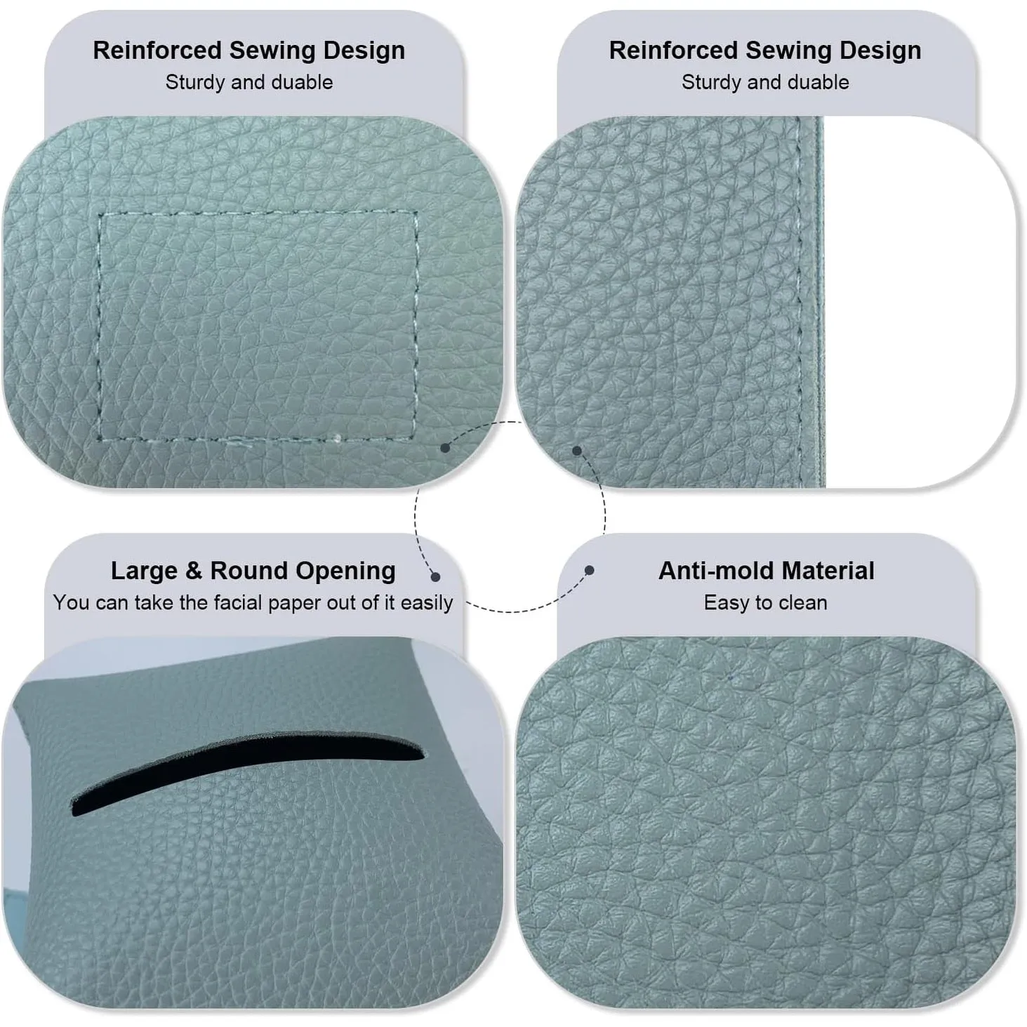 5X5X5'' PU Leather Tissue Holder
