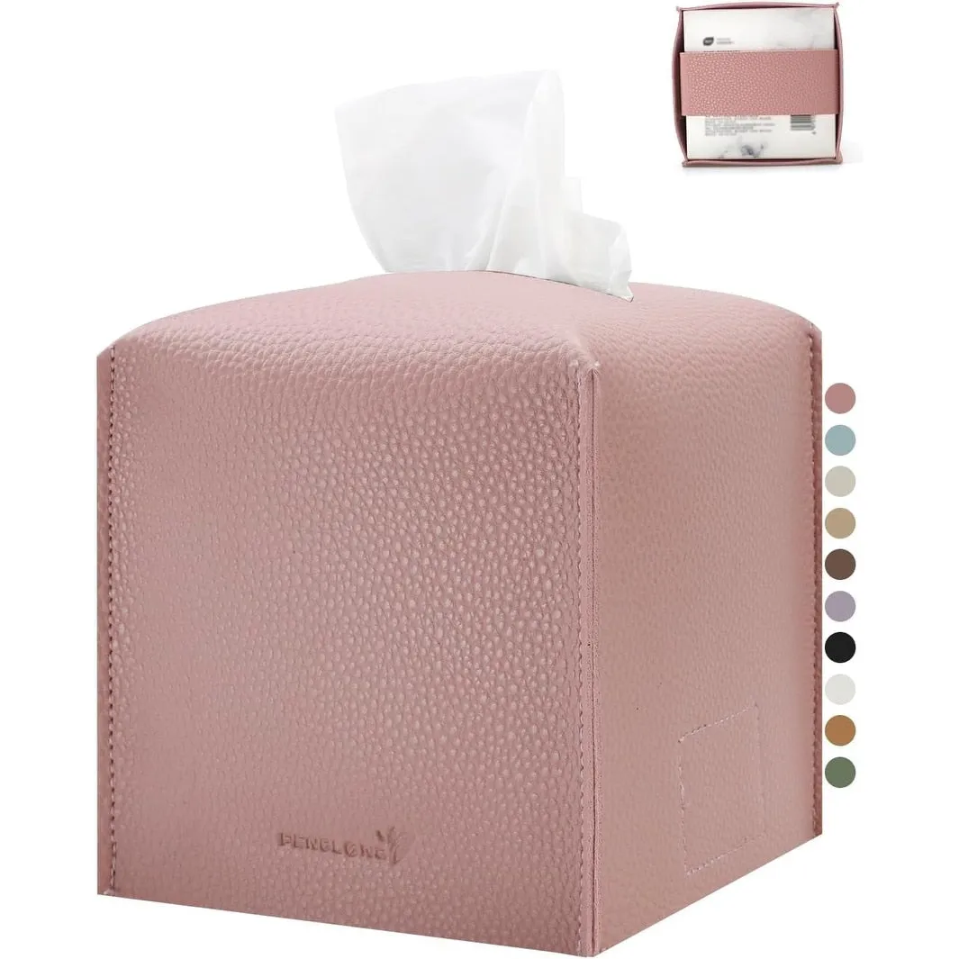 5X5X5'' PU Leather Tissue Holder