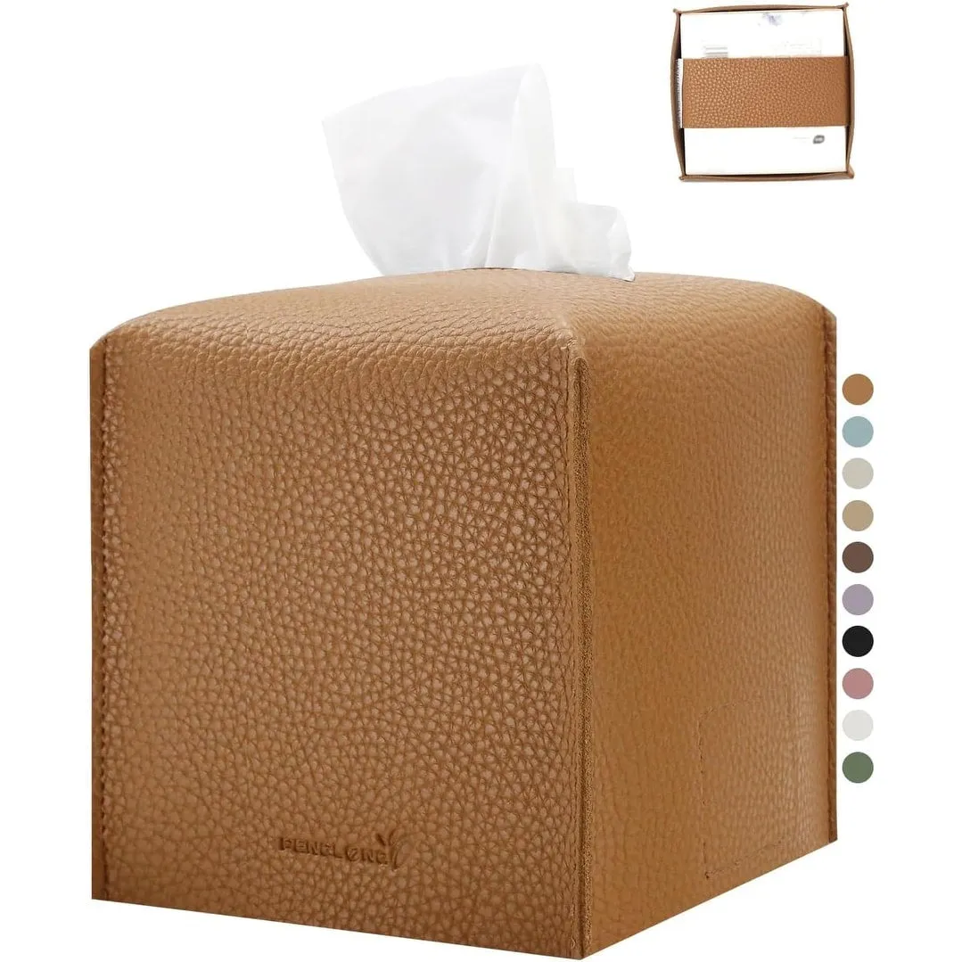 5X5X5'' PU Leather Tissue Holder