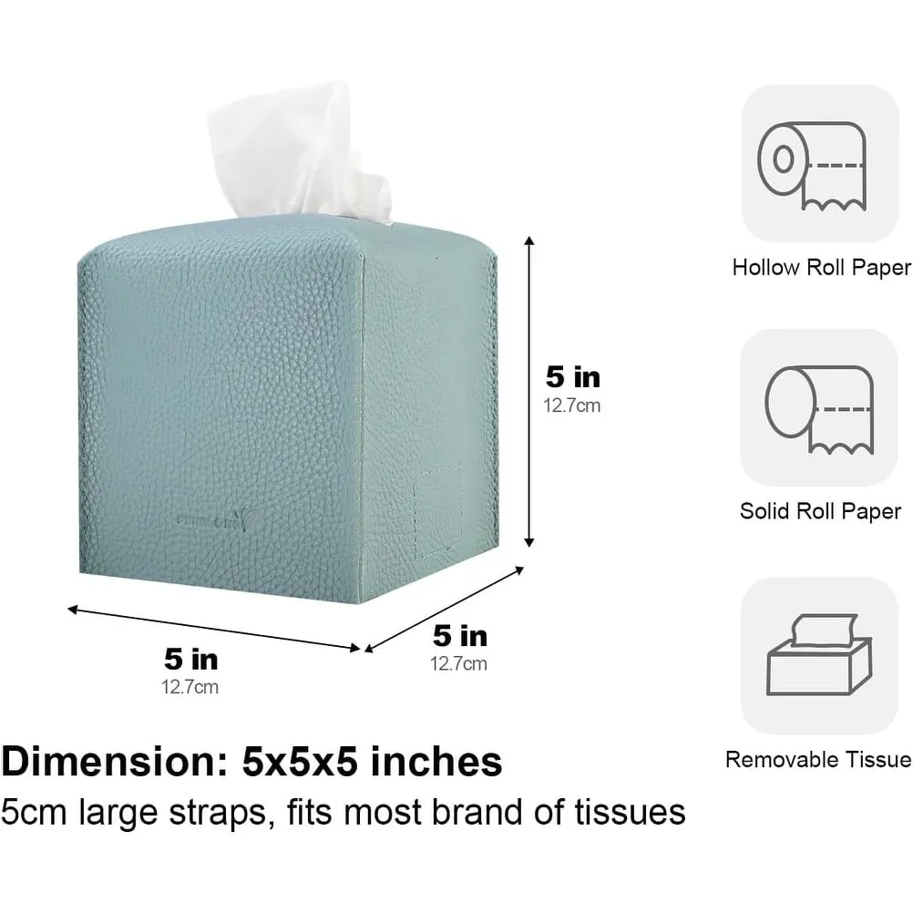 5X5X5'' PU Leather Tissue Holder
