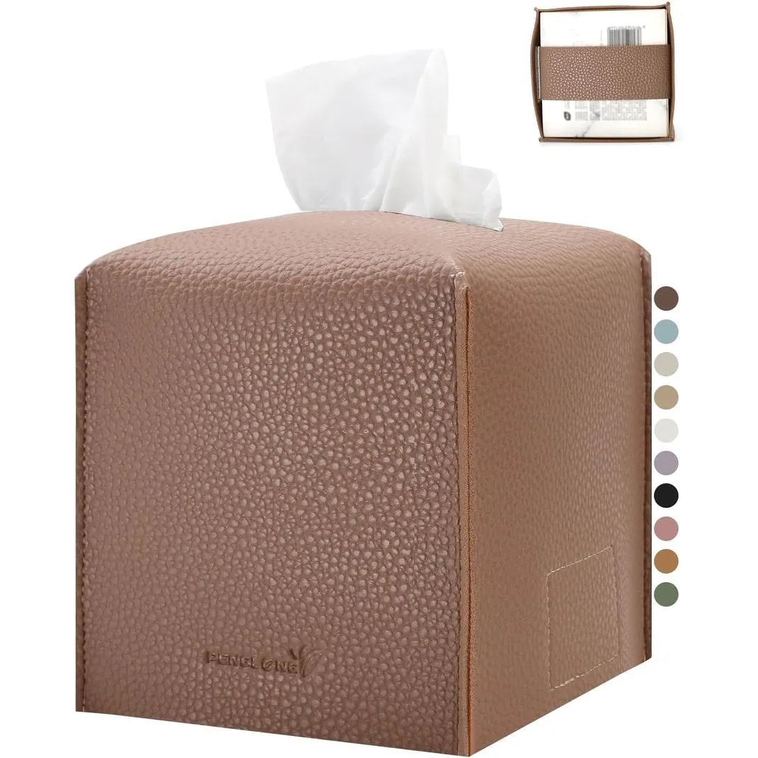 5X5X5'' PU Leather Tissue Holder