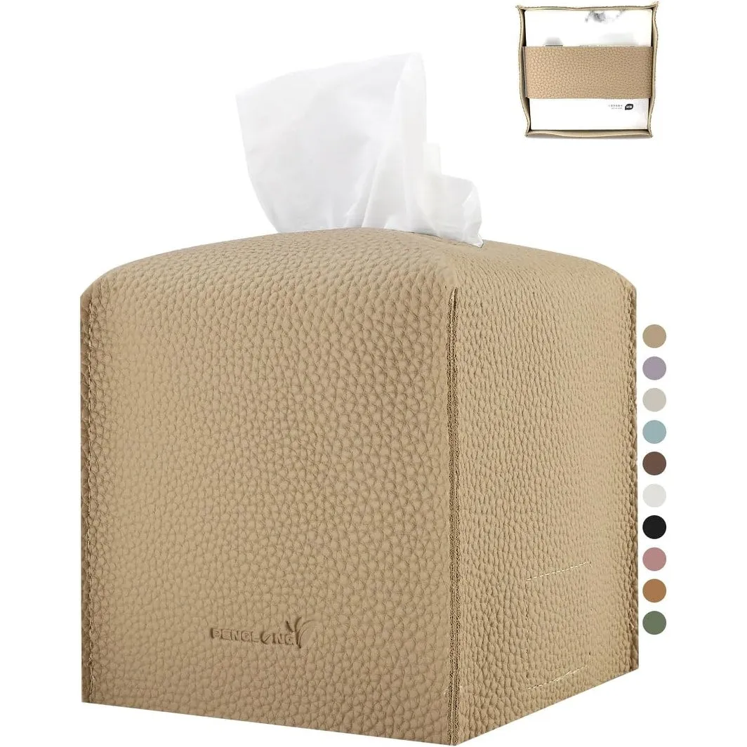 5X5X5'' PU Leather Tissue Holder