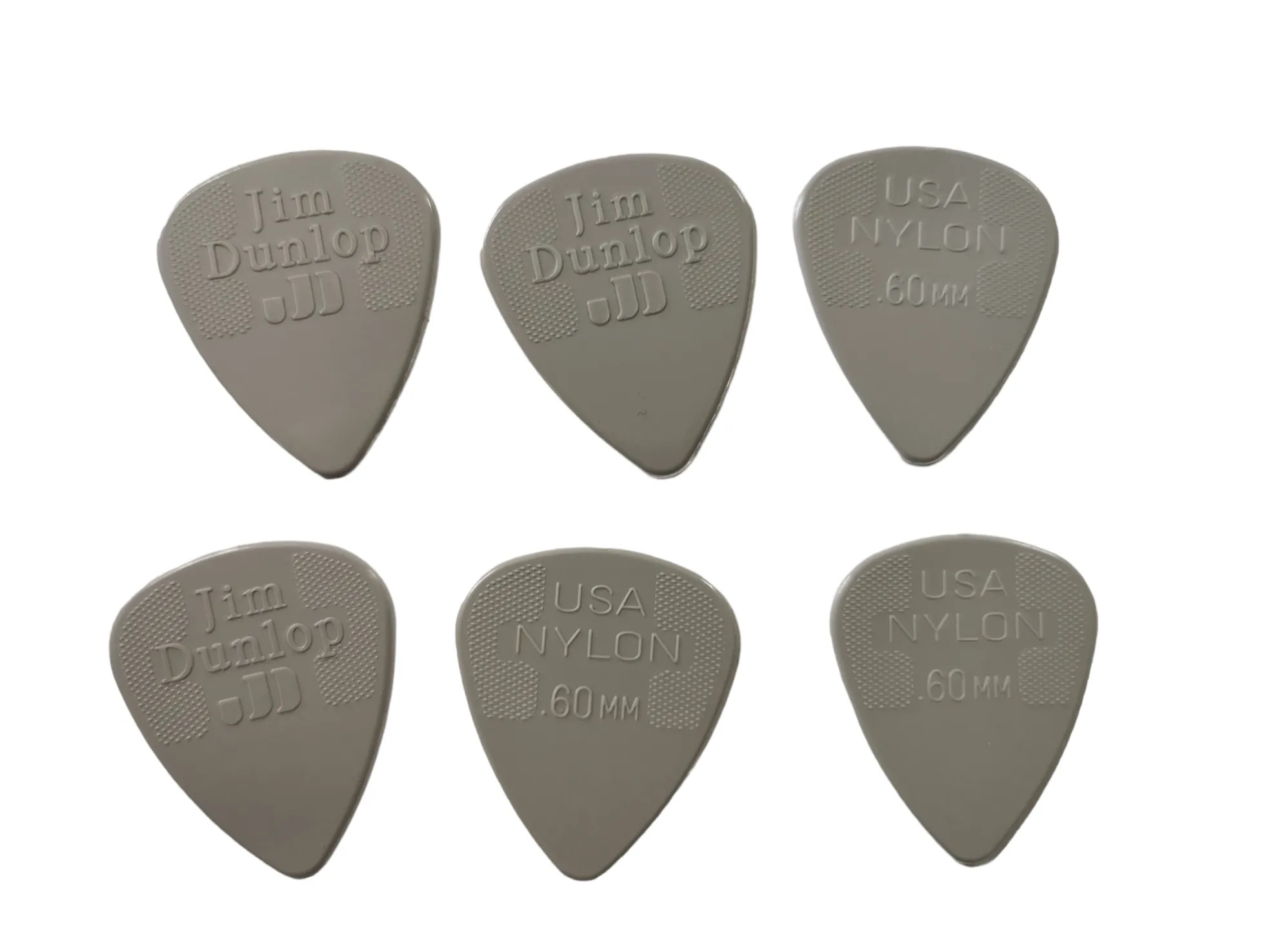 6 x Dunlop Nylon Standard Guitar Picks 0.60mm