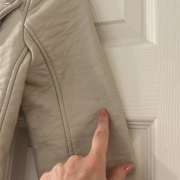 Abercrombie &amp; Fitch Cream Moto Jacket