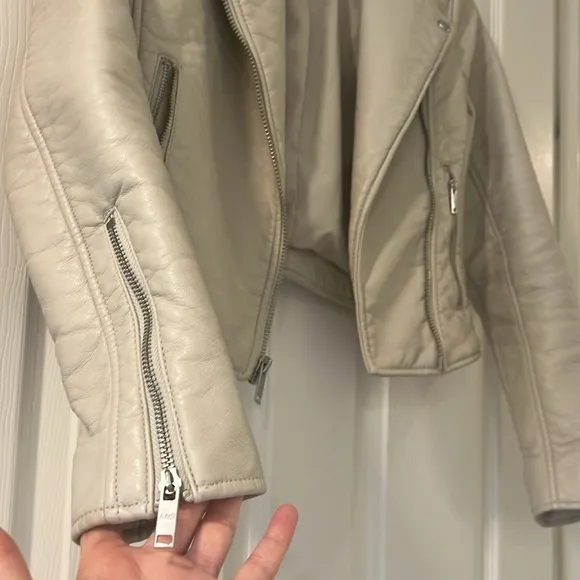 Abercrombie &amp; Fitch Cream Moto Jacket
