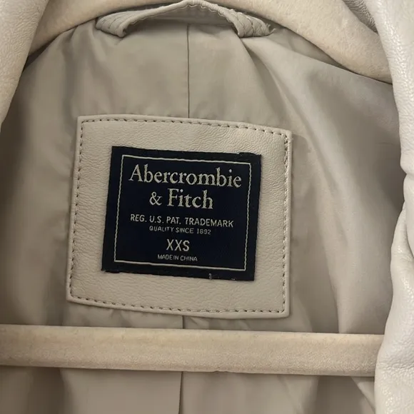 Abercrombie &amp; Fitch Cream Moto Jacket