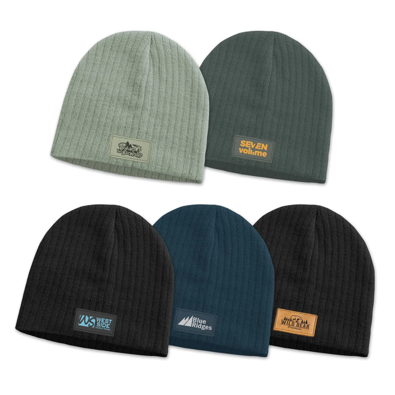 agogo Nebraska Cable Knit Beanie with Patch