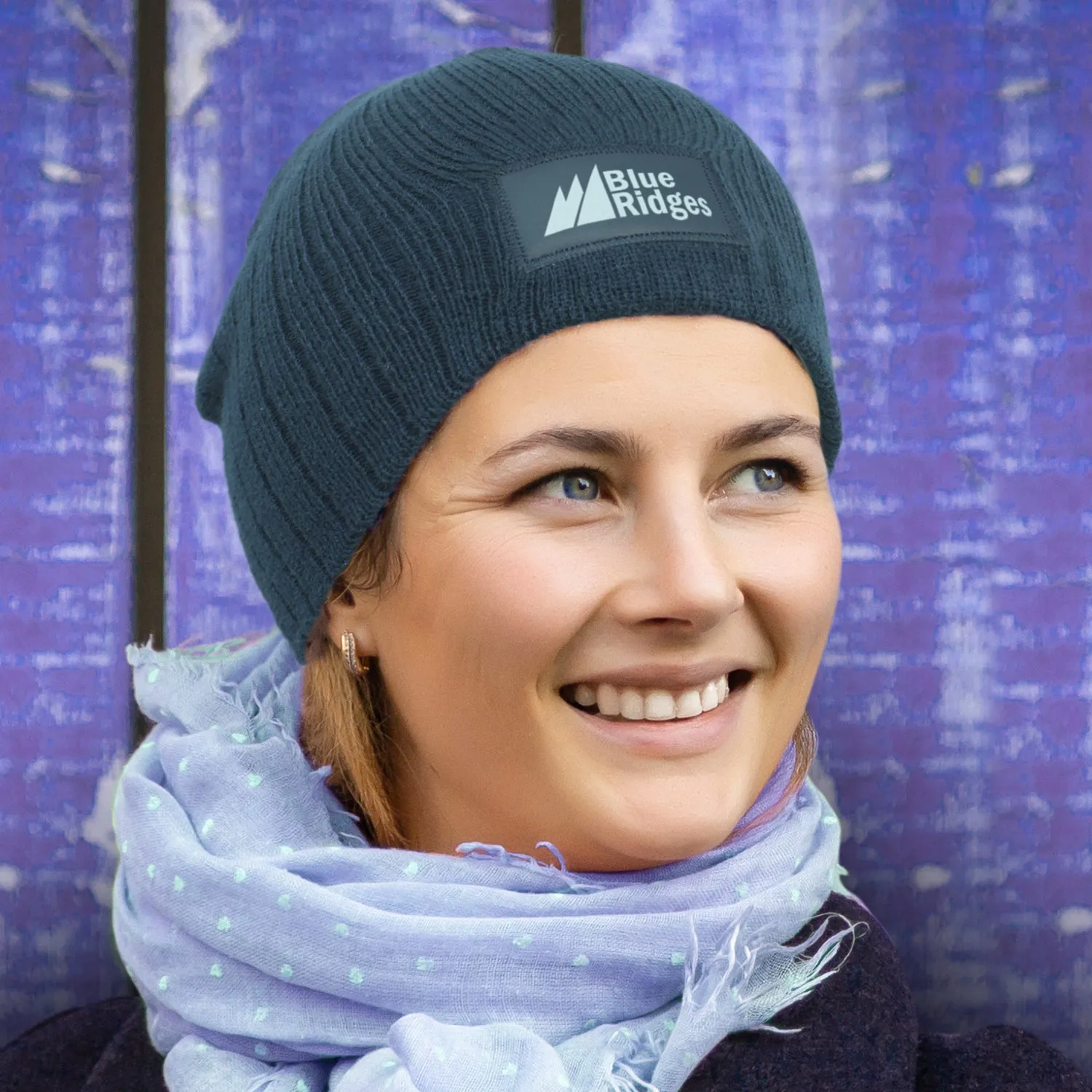 agogo Nebraska Cable Knit Beanie with Patch