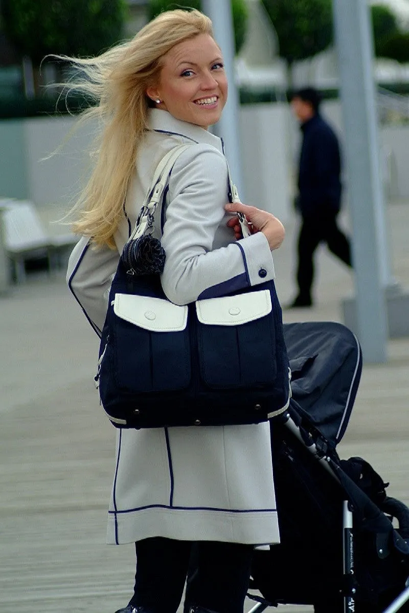 'Alice' Shoulder Bag Black and Cream