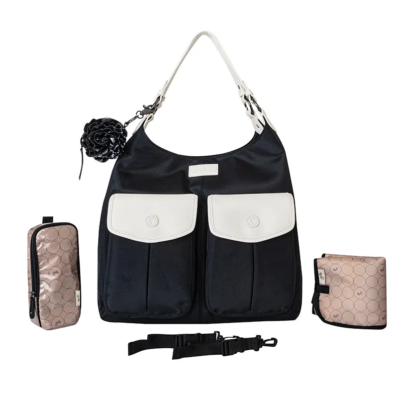 'Alice' Shoulder Bag Black and Cream