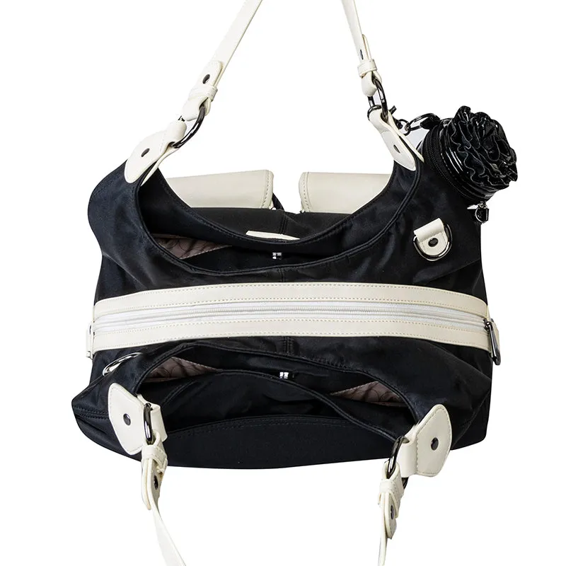 'Alice' Shoulder Bag Black and Cream