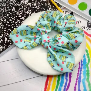 Apples on the School Bus Bow Strip and Scrunchie Collection