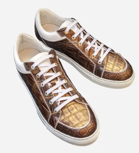 Ascot Sneakers - Deep Gold Alligator