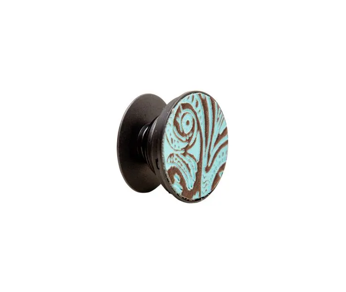 Atrium Turquoise Leather Phone Socket