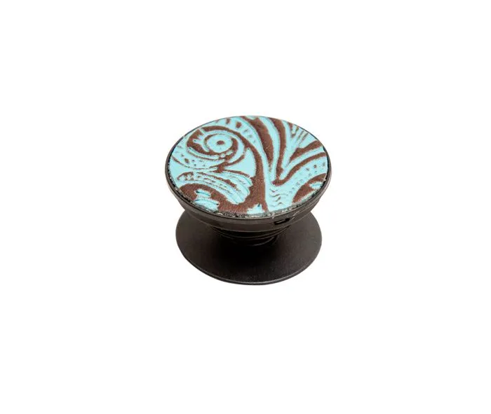Atrium Turquoise Leather Phone Socket