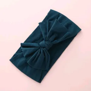 Aubrey Nylon Bow Headwrap Teal