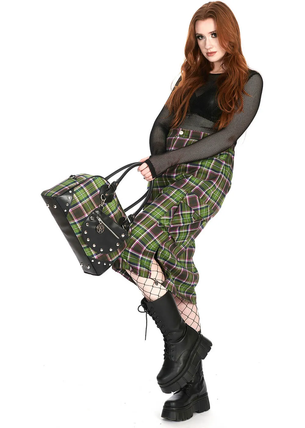 Banned New Warren Tartan Bag Green