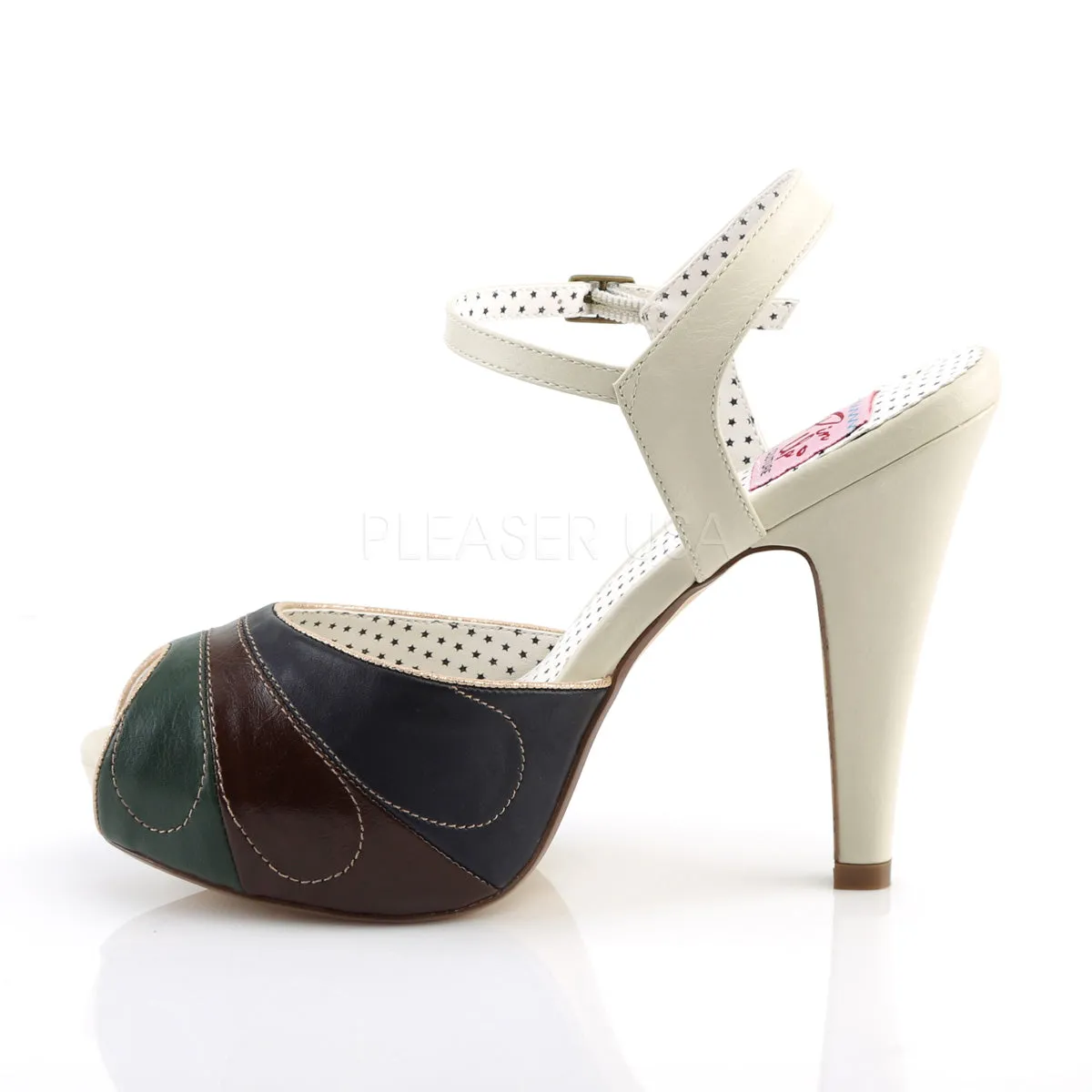 BETTIE-27  Cream Multi Faux Leather