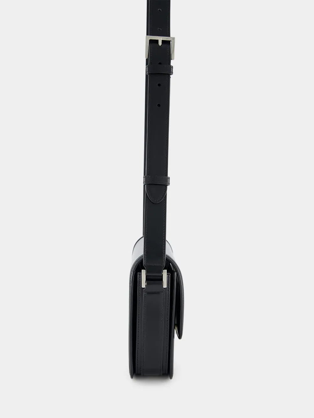 Black Solferino Medium Satchel in Smooth Leather