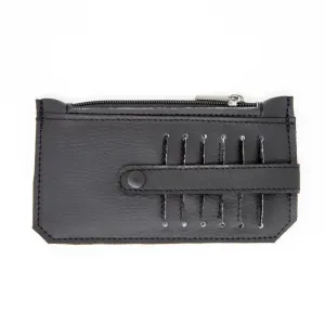 Black Vegan Leather Slim Purse