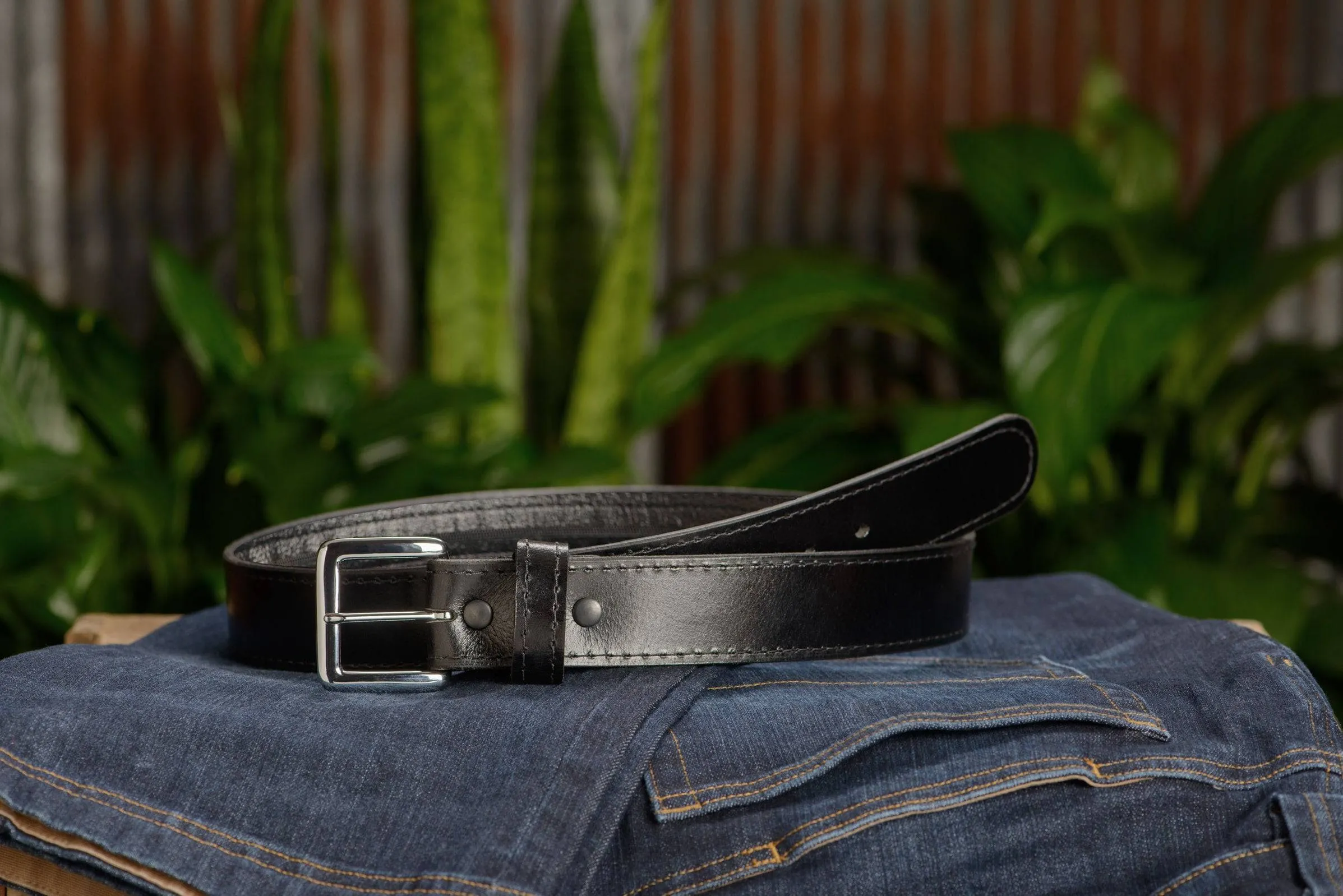 Black Water Buffalo Money Belt With 25" Zipper