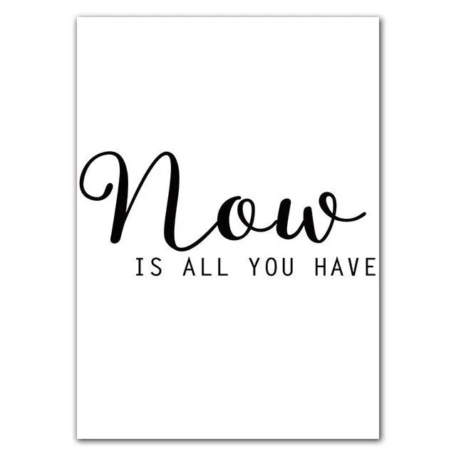 Black White Love Smile Quote Motivational Wall Art