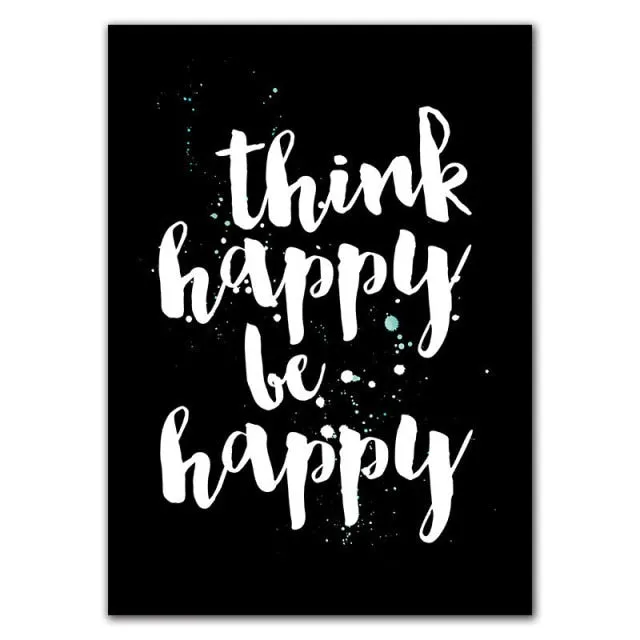 Black White Love Smile Quote Motivational Wall Art