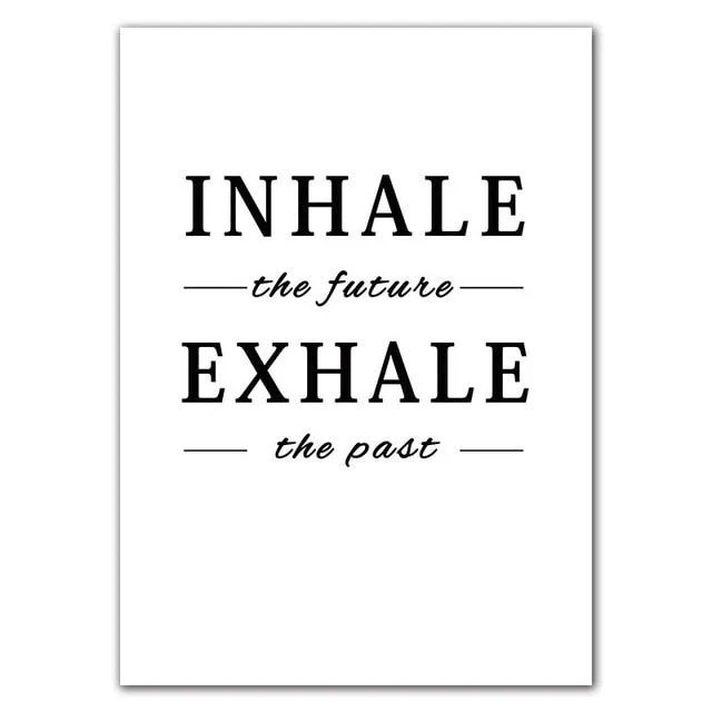 Black White Love Smile Quote Motivational Wall Art