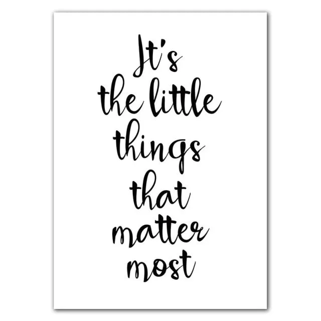 Black White Love Smile Quote Motivational Wall Art