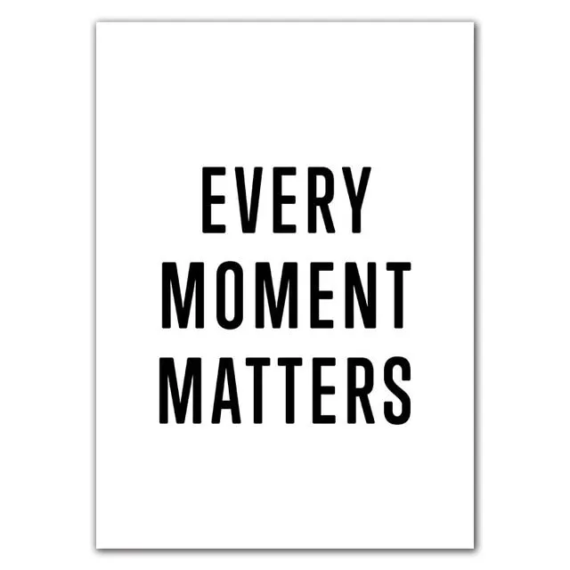 Black White Love Smile Quote Motivational Wall Art