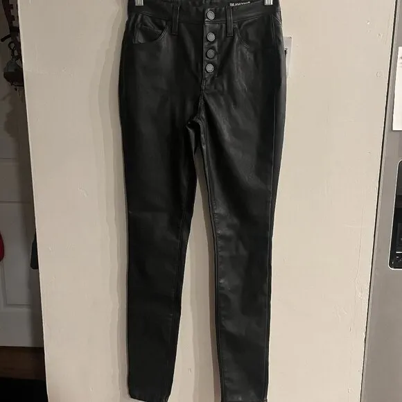 BLANK NYC Women's Black Faux Leather The Great Jones High Rise Skinny Jeans NEW