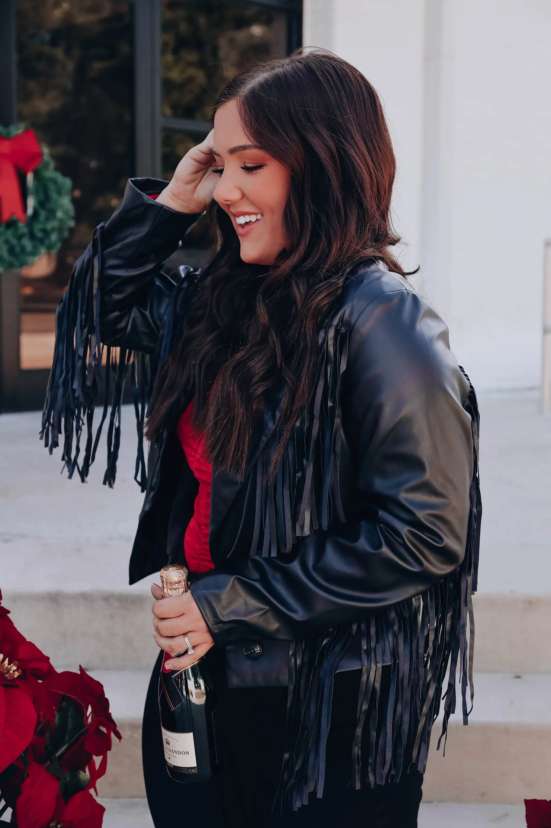 Blazin' Faux Leather Fringe Jacket