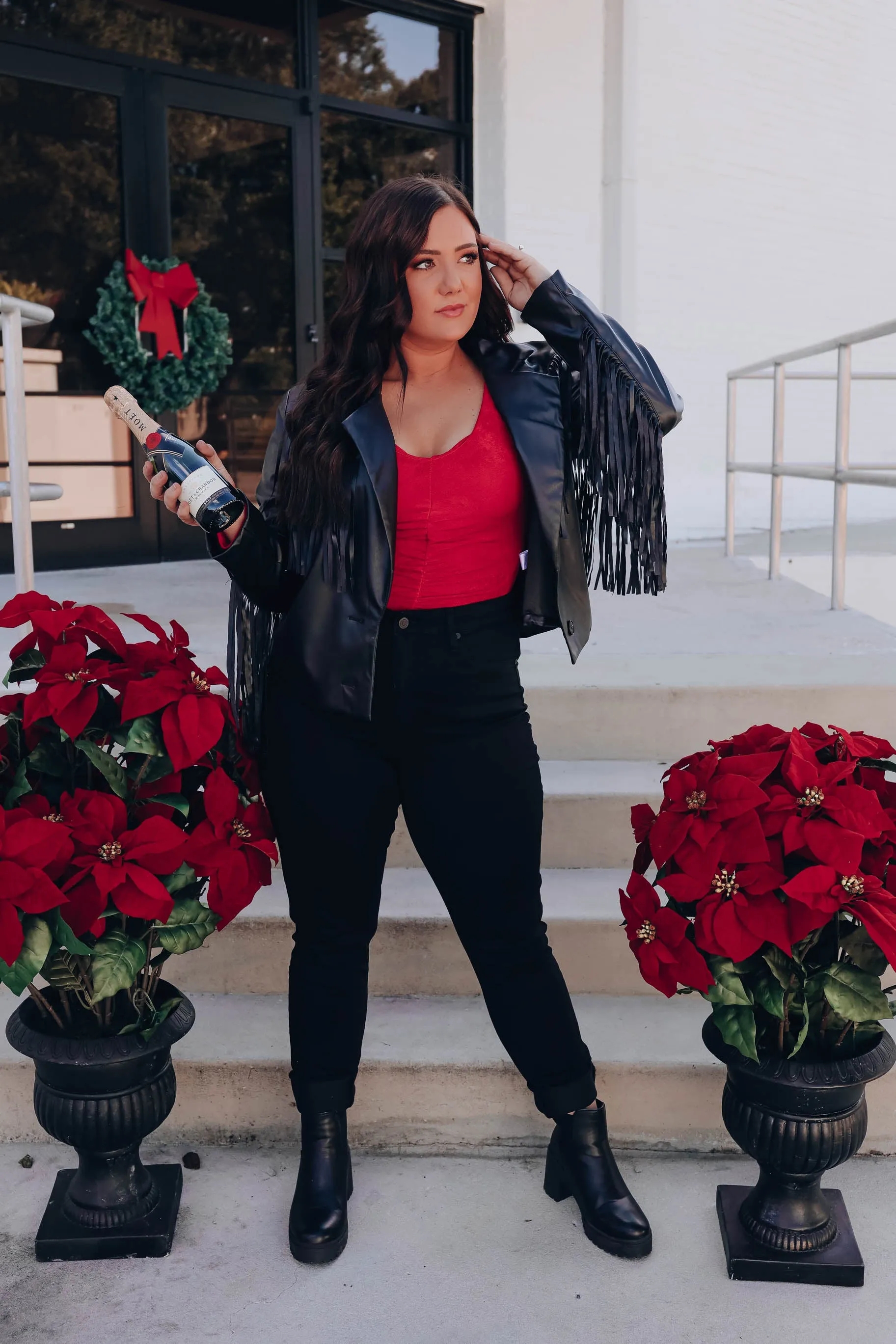 Blazin' Faux Leather Fringe Jacket