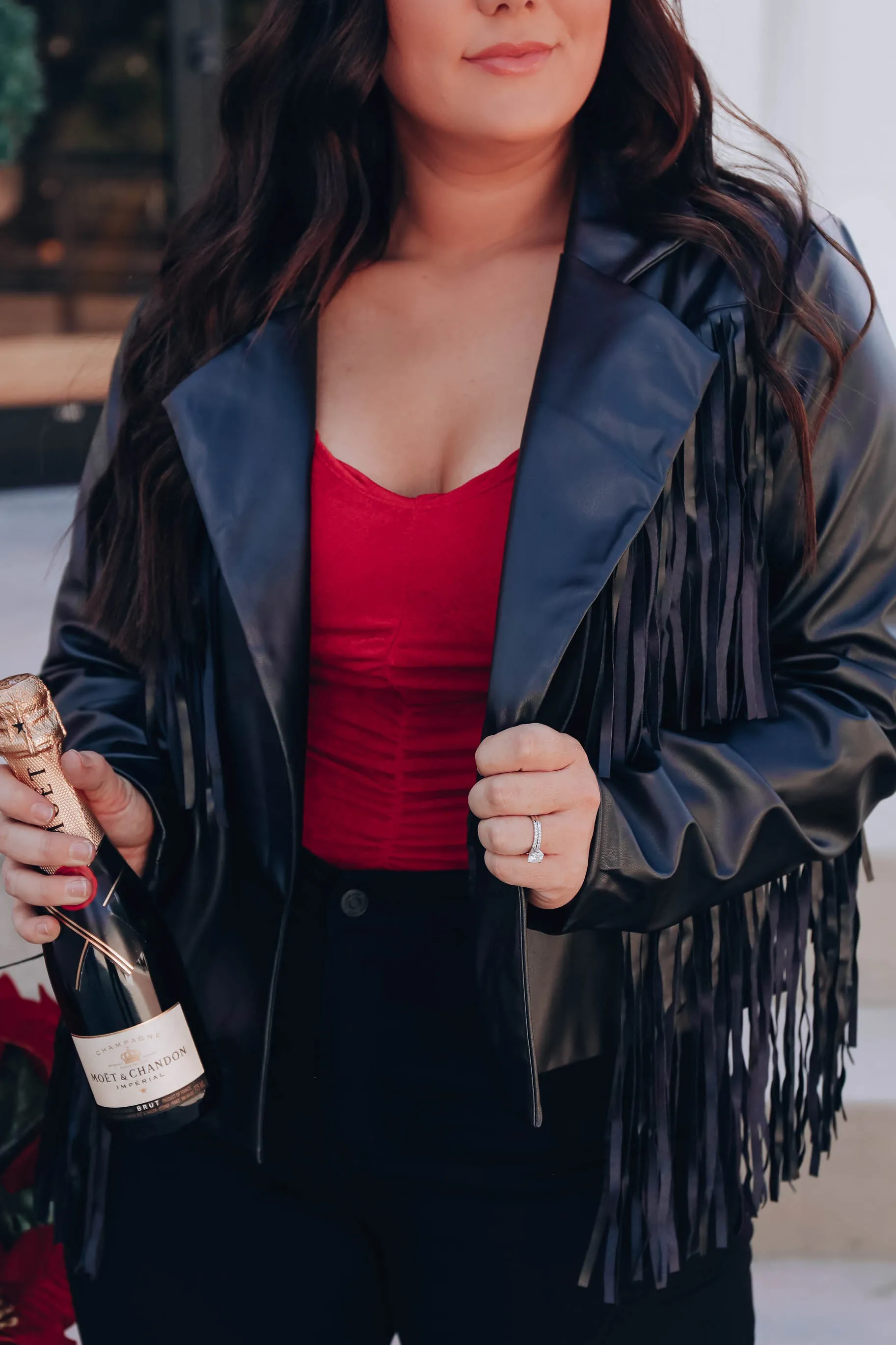 Blazin' Faux Leather Fringe Jacket